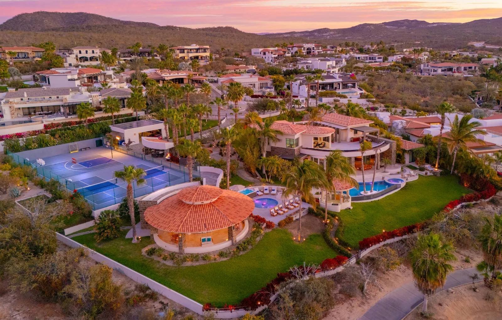 Aerial view of the estate courts