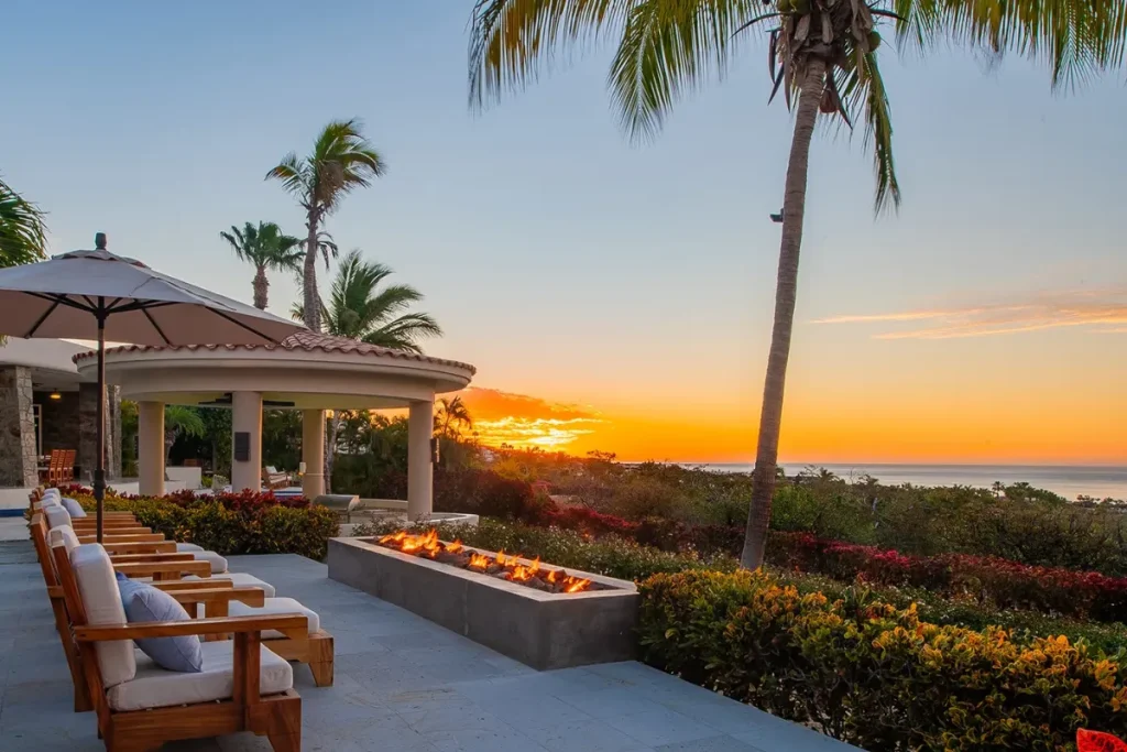 Firepit sunset terrace