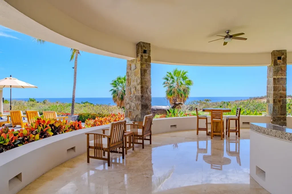 Palapa ocean view lounge terrace